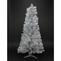Northlight 4 ft. x 24 in. Silver Tinsel Medium Artificial Christmas Tree Unlit