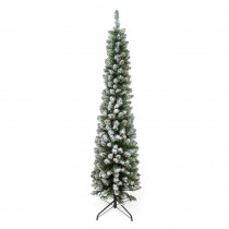 Northlight 6 ft. x 20 in. Flocked Traditional Green Pine Pencil Artificial Christmas Tree Unlit