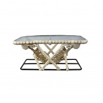 18 in. Rectangle Glass Table with Skeleton