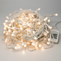 Novolink 200 Light 8 mm Mini Globe Warm White LED Icicle String Lights with Wireless Smart Control