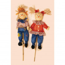 32 in. Boy and Girl Scarecrow (Set of 2)