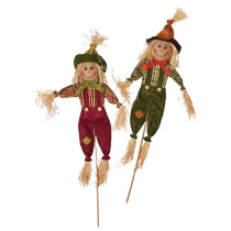 36 in. Scarecrow on Pole (Set of 2)