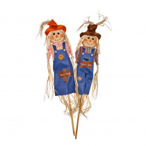 60 in. Whooos There Scarecrow on Pole (Set of 2)