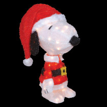 Peanuts 18 in. LED 3D Pre-Lit Snoopy in Santa Suit