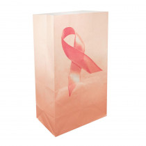 Lumabase Pink Ribbon Flame Resistant Luminaria Bags (Set of 12)
