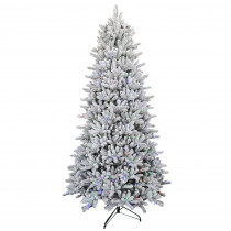 9 ft. Pre-Lit Led Flocked Balsam WRGB Artificial Christmas Tree