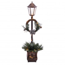Puleo 4 ft. Pre Lit Christmas Lamp Post with 35 Multi UL Listed Lights