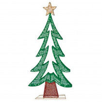 Puleo International 72"H Fabric Mesh Christmas Tree with 250 Warm White LED's, including 50 pcs Twinkling Bulbs, UL DC adaptor :29V, 0.448A