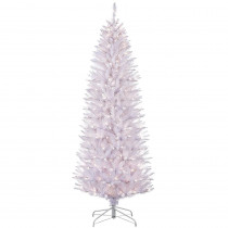 Puleo International 4.5 ft. Pre-Lit Incandescent White Pencil Fraser Fir Artificial Christmas Tree with 150 UL-Listed Lights