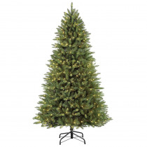 Puleo International 7.5 ft Pre-Lit  Elegant Series Fraser Fir Artificial Christmas Tree with 600 UL-Listed Clear Lights