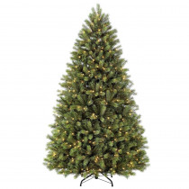 Puleo International 7.5 ft. Pre-Lit Incandescent Oxford Fir Artificial Christmas Tree with 700 UL-Listed Clear Lights