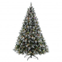 Puleo International 4.5 ft. Pre-Lit Incandescent Winter Wonderland Artificial Christmas Tree with 250 UL-Listed Clear Lights