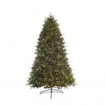 Puleo International 7.5 ft. Pre-Lit Incandescent Miracle Shape Bradford Artificial Christmas Tree with 800 Clear UL Lights