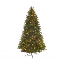 Puleo International 7.5 ft. Pre-Lit Incandescent Miracle Shape Carolina Spruce Artificial Christmas Tree with 800 UL Clear Lights