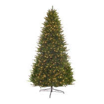 Puleo International 9 ft. Pre-Lit Incandescent Miracle Shape Hamilton Spruce Artificial Christmas Tree with 1000 Clear Lights