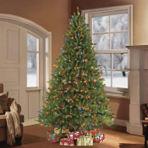 Puleo 7.5 ft. Pre-Lit Fraser Fir Artificial Christmas Tree with 750 Clear/Multi-Colored LED Lights