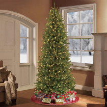 Puleo 7.5 ft. Pre-Lit Slim Fraser Fir Artificial Christmas Tree with 500 Clear Lights