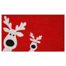 Home & More Peeking Reindeer 17 in. x 29 in. Coir Door Mat