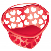 Amscan 7 in. x 7.75 in. Valentine's Day Heart-Shaped Red Plastic Container (7-Pack)