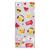 Amscan 9.5 in. x 4 in. x 2.25 in. Valentine's Day Emoji Small Cello Bag (20-Count 7-Pack)