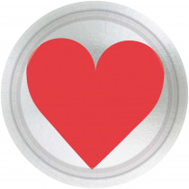 Amscan Key To Your Heart 7 in. x 7 in. Metallic Paper Valentine's Day Plate (8-Count 5-Pack)