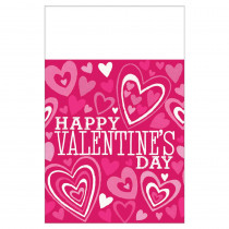 Amscan Valentine Party 54 in. x 102 in. Plastic Valentine's Day Table Cover (3-Pack)