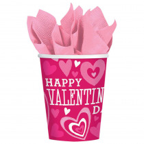 Amscan Valentine Party 3.2 in. x 3.75 in. Paper Valentine's Day 9 oz. Cup (18-Count 3-Pack)