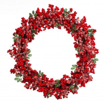 Home Accents Holiday 28 in. Artificial Christmas Grapevine Wreath with Red Berries