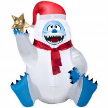 Rudolph 31.50 in. D x 27.56 in. W x 38.58 in. H Inflatable Sitting Bumble Holding Star