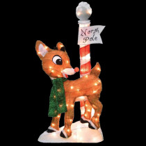 Rudolph 32 in. LED 2D Pre-Lit Yard Art, North Pole