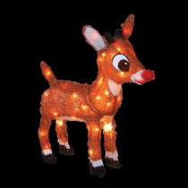 Rudolph 18 in. LED 3D Pre-Lit Rudolph with Blinking Nose