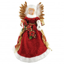 Santa's Workshop 16 in. Majestic Angel Tree Topper with Feathered Wings