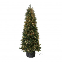 Santa's Workshop 6 ft. Pre-Lit Green Spruce PE Artificial Christmas Tree with Lights
