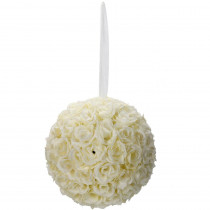 9.8 in. Ivory White Flower Ball Wedding Decoration
