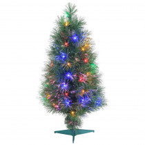 STERLING 3 ft. Pre-Lit Multicolored Fiber Optic Artificial Christmas Tree with 98 tips