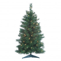 STERLING 3 ft. Pre-Lit Colorado Spruce Artificial Christmas Tree with 100 Clear Lights and 21 in. Base
