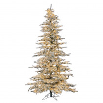 STERLING 7.5 ft. Pre-Lit LED Flocked Wyoming Snow Pine Artificial Christmas Tree with Micro Lights