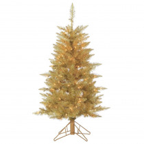 STERLING 4 ft. Champagne Tuscany Artificial Christmas Tinsel Tree