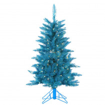 STERLING 4 ft. Pre-Lit Teal Tinsel Artificial Christmas Tree