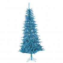 STERLING 7.5 ft. Pre-Lit Teal Tuscany Tinsel Artificial Christmas Tree