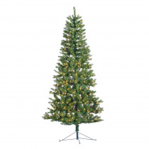 STERLING 7 ft. Indoor Pre-Lit Glenwood Spruce Artificial Christmas Corner Tree with 300 UL Clear Lights