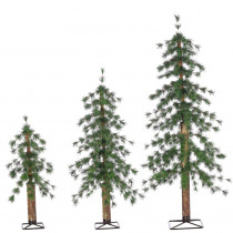 STERLING Set of 2, 3, and 4 ft. Un-Lit Hard Needle Alpine Artificial Christmas Trees with Natural Looking Metal Trunk (3-Piece)