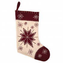 VHC Brands 15 in. North Star Creme White Farmhouse Christmas Decor Stocking
