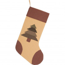 VHC Brands 20 in. Cotton Sequoia Creme White Rustic Christmas Decor Stocking