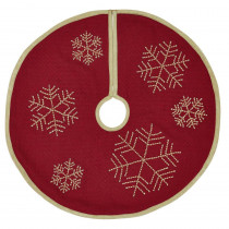 VHC Brands 21 in. Revelry Brick Red Traditional Christmas Decor Mini Tree Skirt