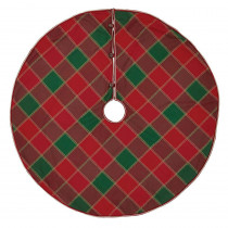 VHC Brands 48 in. Tristan Cherry Red Traditional Christmas Decor Tree Skirt