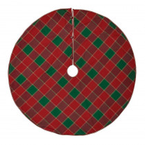 VHC Brands 60 in. Tristan Cherry Red Traditional Christmas Decor Tree Skirt