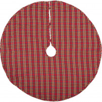 VHC Brands 48 in. Galway Barn Red Rustic Christmas Decor Tree Skirt