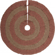 VHC Brands 48 in. Sequoia Burgundy Red Rustic Christmas Decor Tree Skirt