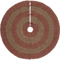 VHC Brands 55 in. Sequoia Burgundy Red Rustic Christmas Decor Tree Skirt